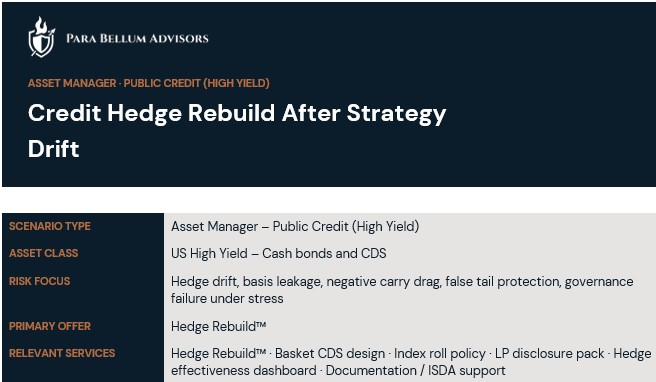 Credit Hedge Rebuild After Strategy Drift