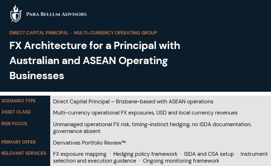FX Architecture For A Principal With Australian And ASEAN Operating Businesses