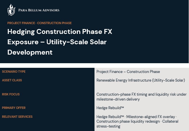 Hedging Construction Phase FX Exposure – Utility Scale Solar Development