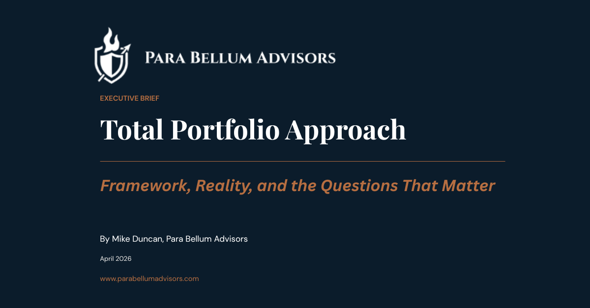 Total Portfolio Approach – Closing the Capability Gap - Para Bellum ...